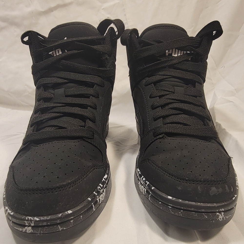 PUMA Black High-Top Sneakers with Marble-Accent Soles - Picture 5 of 5